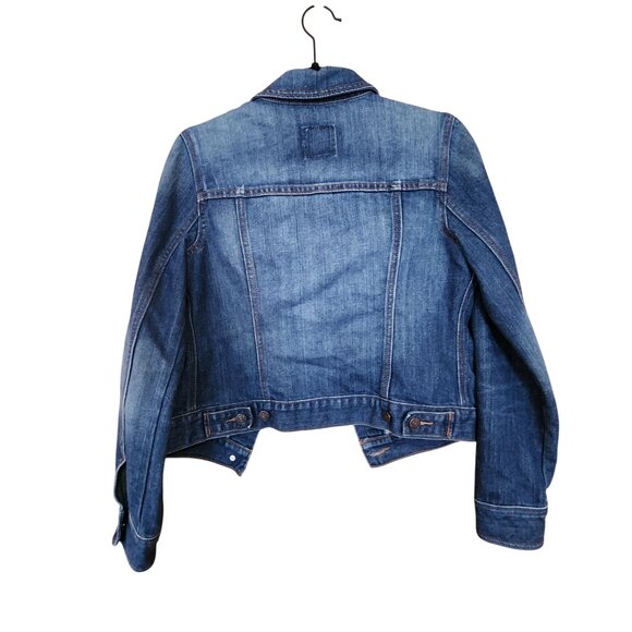Old Navy Womens Medium Denim Jacket Classic Blue Jean Button Front Casual Layeri - Picture 2 of 3